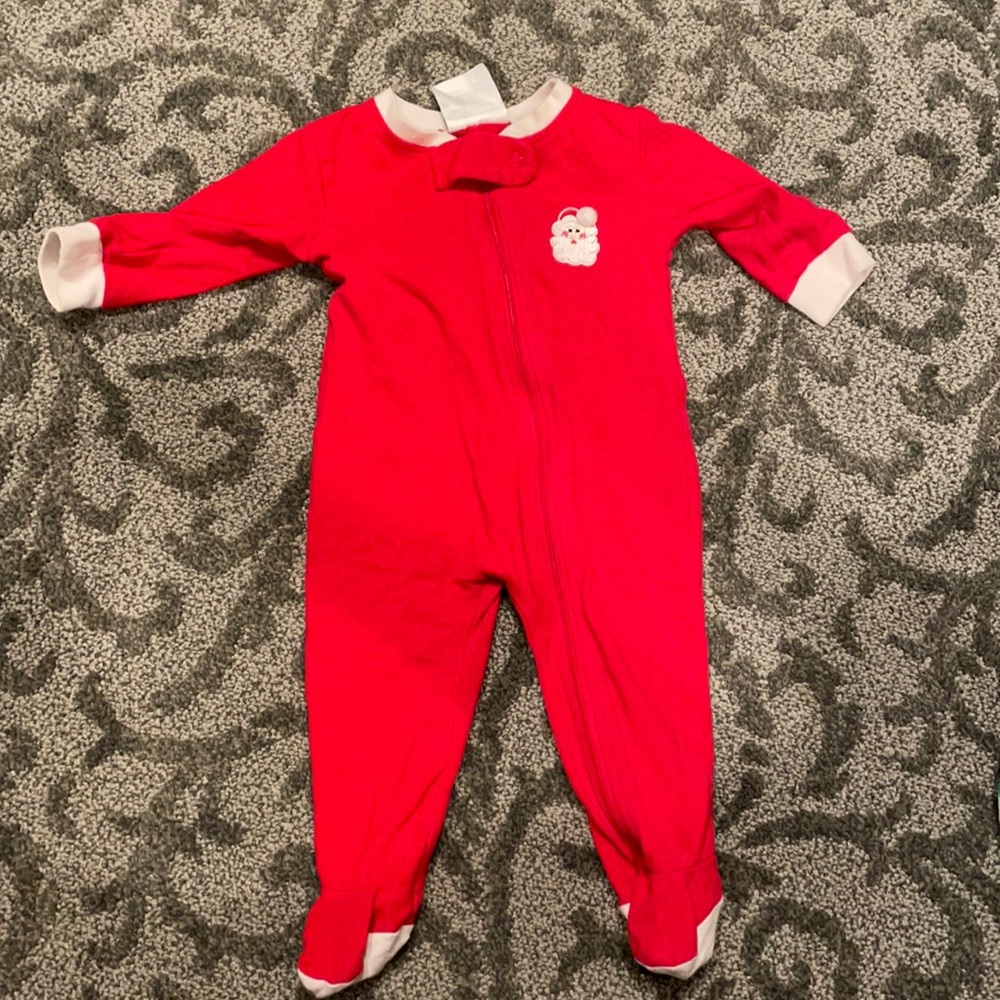 Classic Whimsey Santa Jammies ‘C’ ruffle bottom